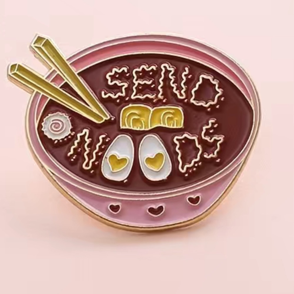 KITCHY & Unique Enamel pin-SEND NOODS -great add on to bundle!